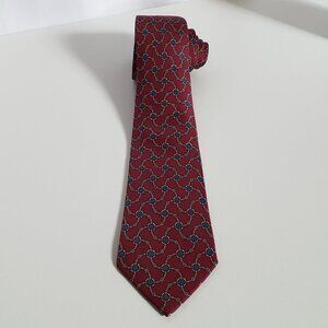 Hermes 964SA Red and Blue Silk Men's Tie 3"x57"